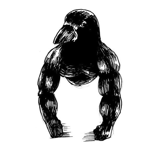 Ворона-горилла - новый странный мем из Японии (8 картинок + видео)
