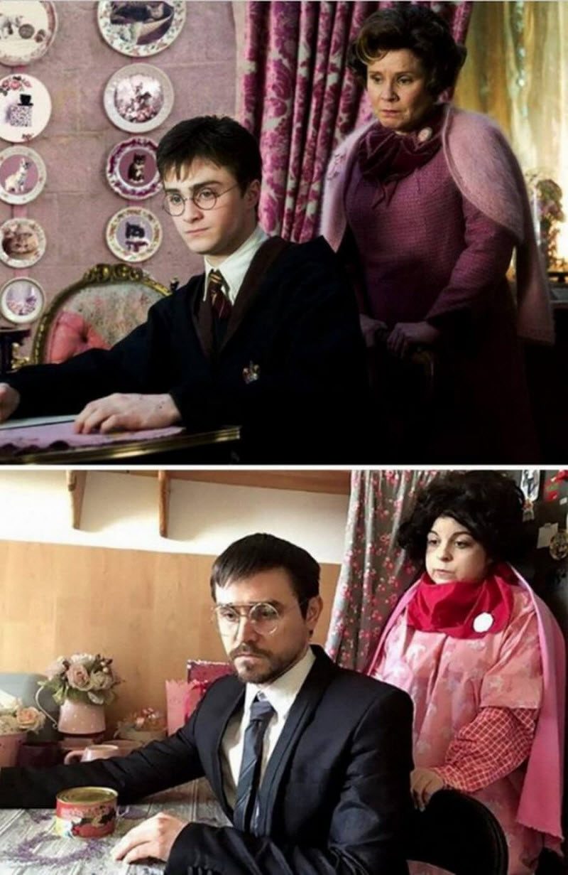 Пара из Венгрии не скучает на карантине с шедеврами кино  (21 фото)