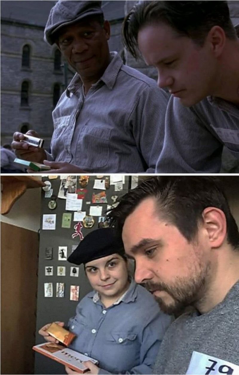 Пара из Венгрии не скучает на карантине с шедеврами кино  (21 фото)