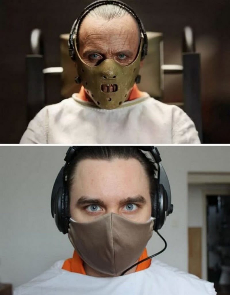 Пара из Венгрии не скучает на карантине с шедеврами кино  (21 фото)