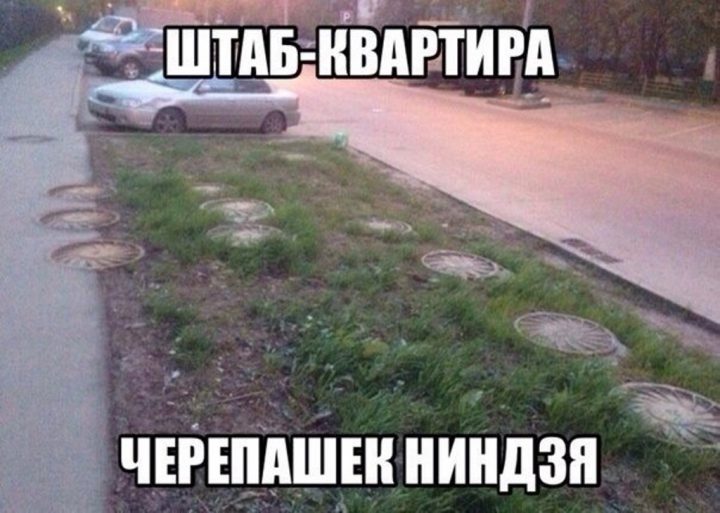 Штаб- квартира черепашек ниндзя.