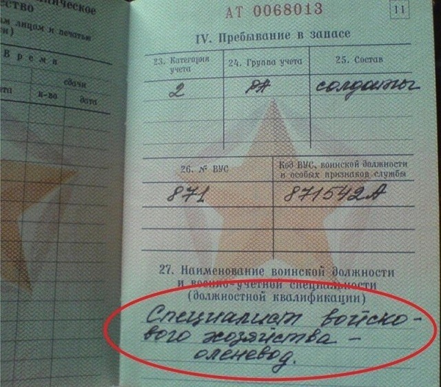 Масло масляное. Подборка очень "точных" записей в военных билетах (18 фото)