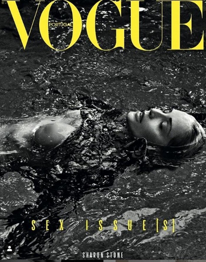 «Fuckable»: Шерон Стоун обнажилась для новой обложки Vogue, повторив позу из «Основного инстинкта» (5 фото)