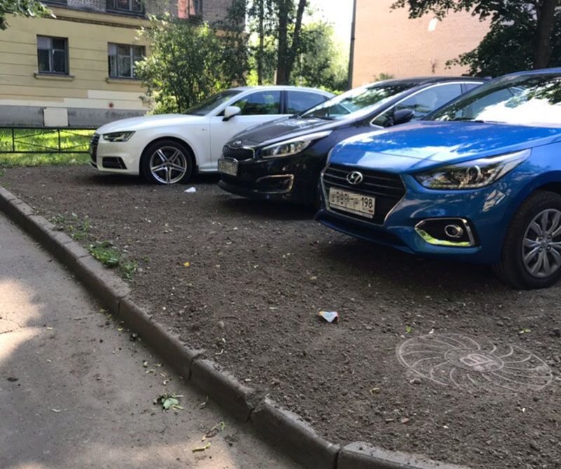 Автомобилисты так обрадовались новой "парковке", что поспешили занять места (5 фото)