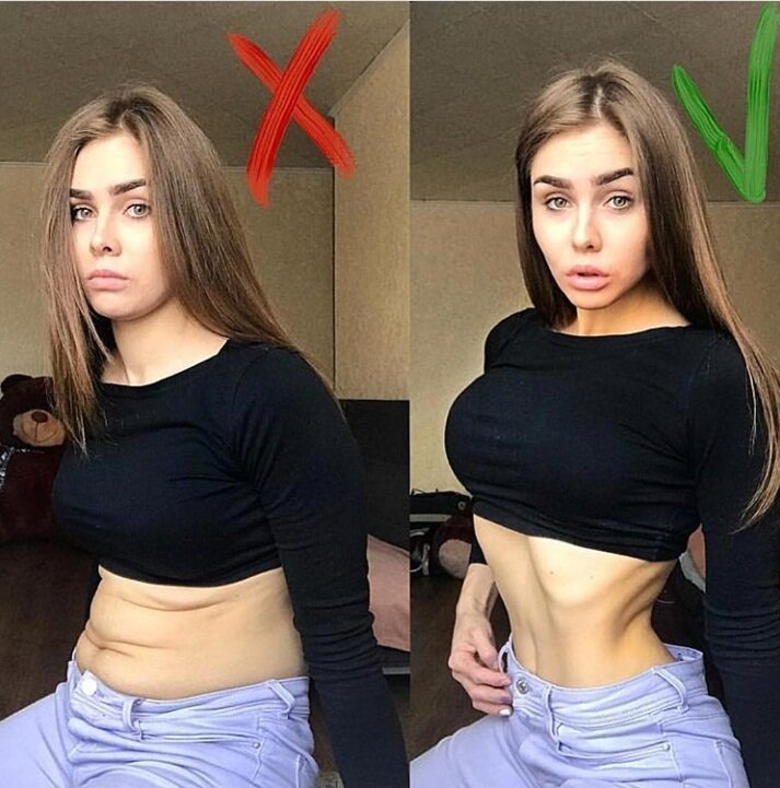 Разоблачение века. Фото девушек в Instagram и реальной жизни (21 фото)