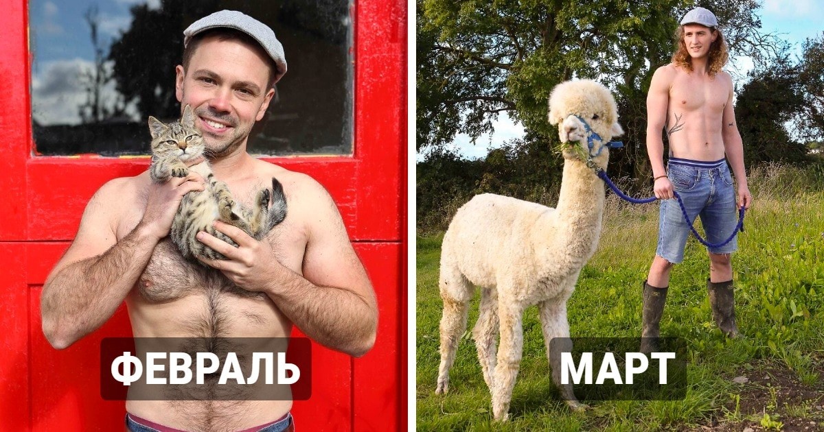 На радость девушкам: ирландские фермеры вместе с животным снялись для нового календаря (13 фото)