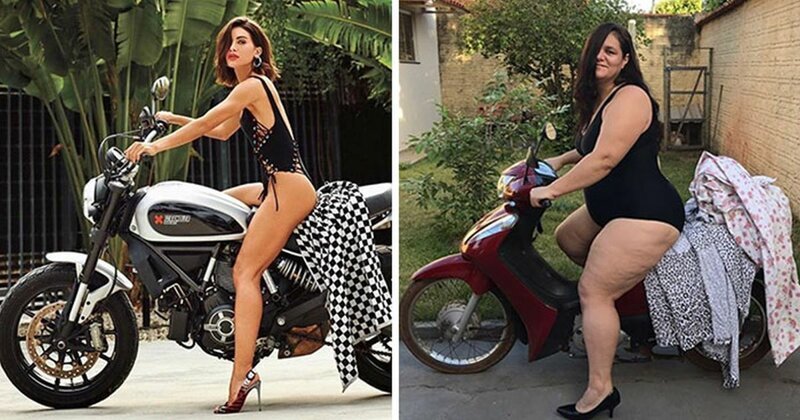 Бразильянка инсценирует гламурные фотографии, доводя их до абсурда (31 фото)