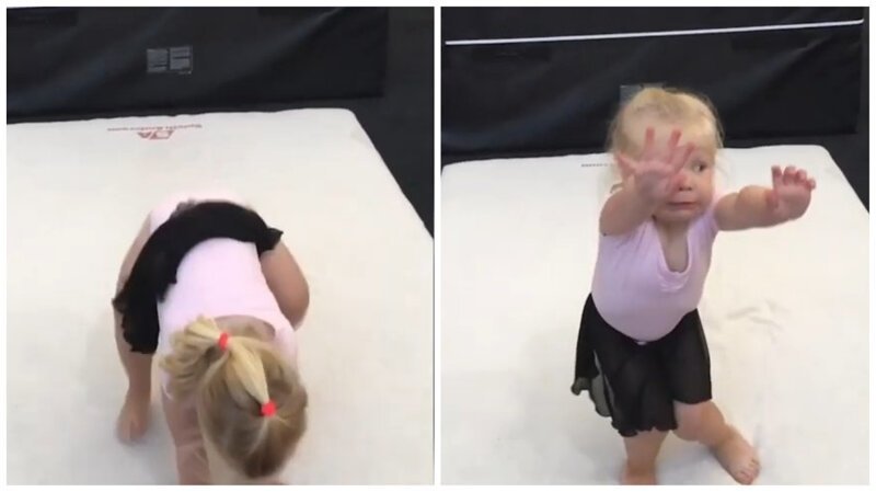 Так воспитывают чемпионов: трогательное видео с урока юных гимнасток (3 фото + 1 видео)