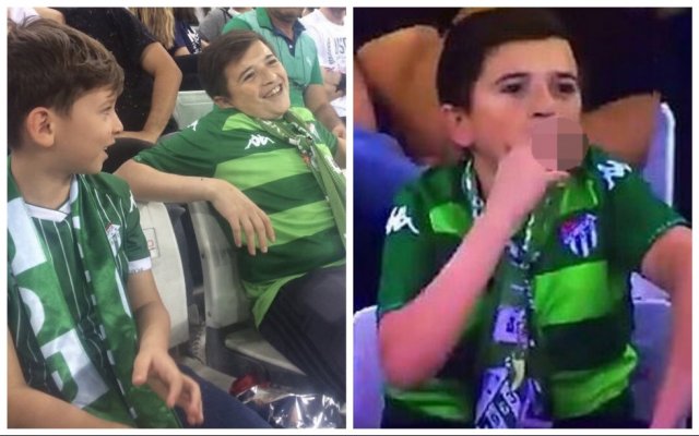 Курящий на матче ребёнок возмутил всех (фото + видео)