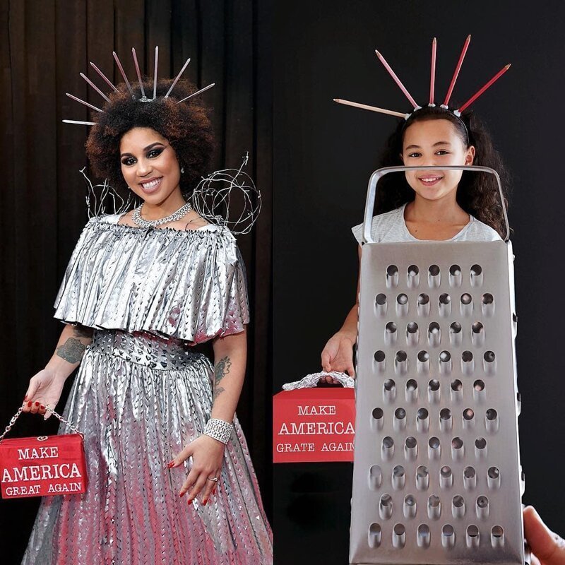 Малышка из Австралии копирует образы звёзд, создавая «дизайнерские» вещи из капусты, тёрки и скотча (23 фото)