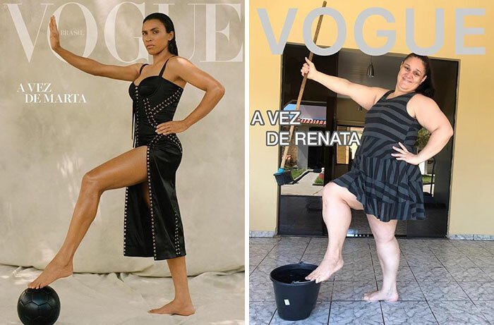 Бразильянка инсценирует гламурные фотографии, доводя их до абсурда (31 фото)
