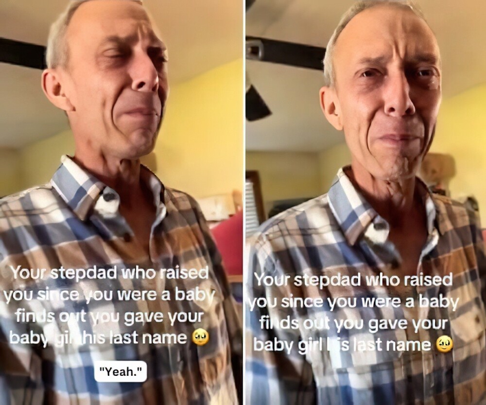 Женщина дала своей дочке фамилию отчима и он не смог сдержать слёз (3 фото + 1 видео)