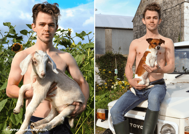 На радость девушкам: ирландские фермеры вместе с животным снялись для нового календаря (13 фото)